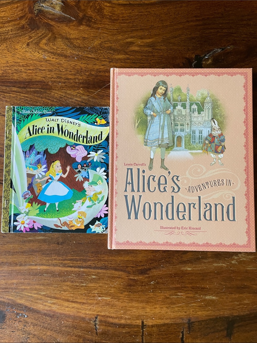 2 Alice in Wonderland: Eric Kincaid 2012 HC + Little Golden Book Disney 2010